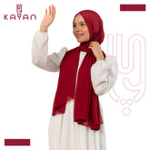 Chiffon Plain Scarf - Dark Red
